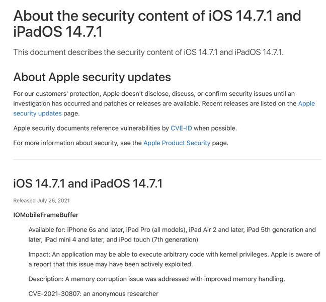普兰苹果手机维修分享iOS 14.7.1 正式版更新内容及升级方法 