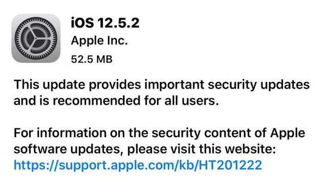 普兰苹果手机维修分享iOS12.5.2发布，建议所有老苹果用户安装 